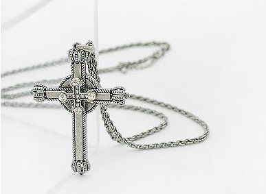 Corrente/gargantilha/ pingente crucifixo prata gótico